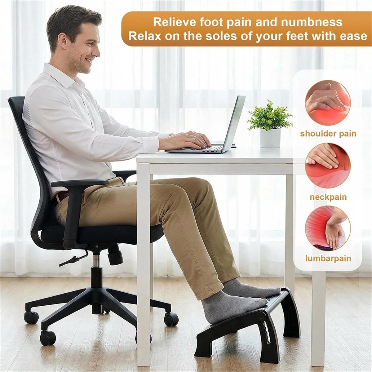newA10R Ergonomic Adjustable U - Footrest Under Desk recension och pris
